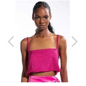 Akira Rhinestone Crop Top